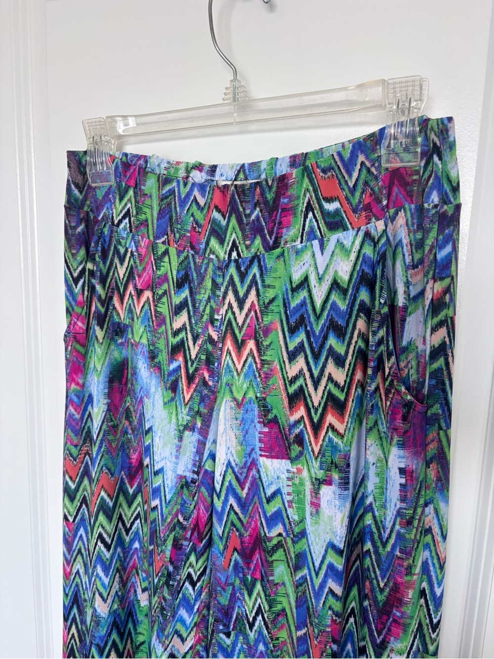 Veronica M Chevron Palazzo Pants Wide Leg Resort Vacation Boho Beach Cover Up - Picture 5 of 8